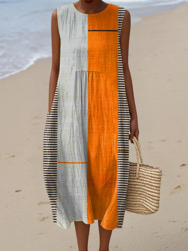 May | Robe midi colorblock
