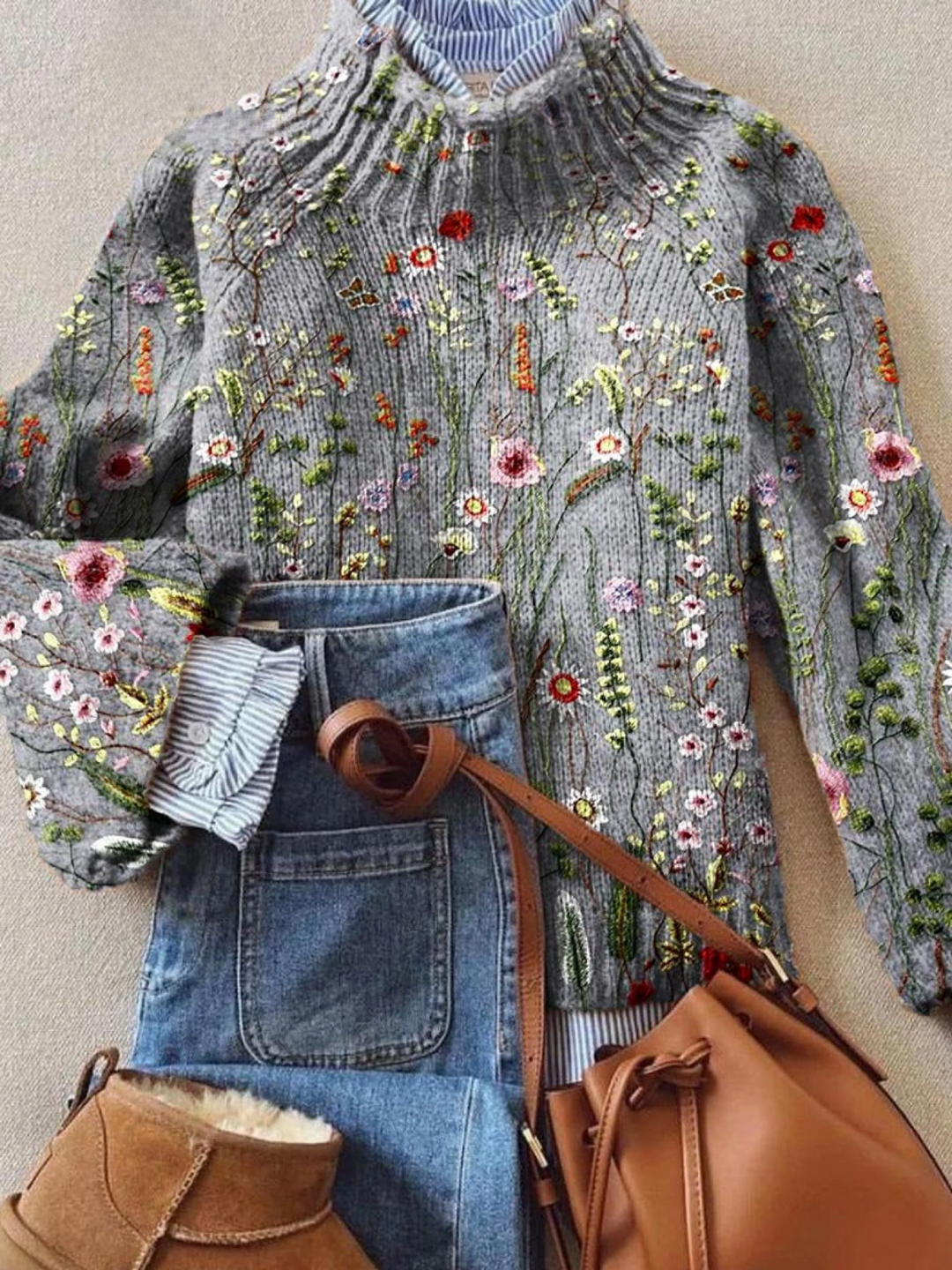 Lily | Pull floral vintage classique