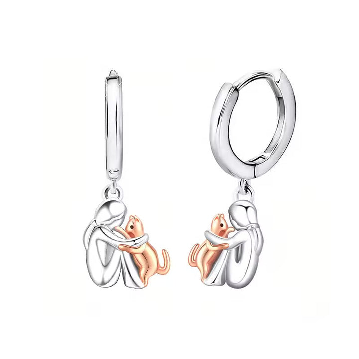 Collier Pendentif Câlin de Chat avec Boucles d'Oreilles Offertes – Offre Limitée