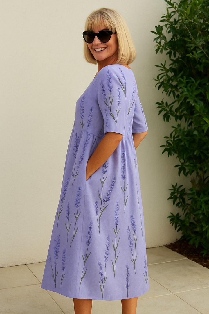 Eliza | Robe Midi Décontractée - Élégance Sans Effort, Confort au Quotidien