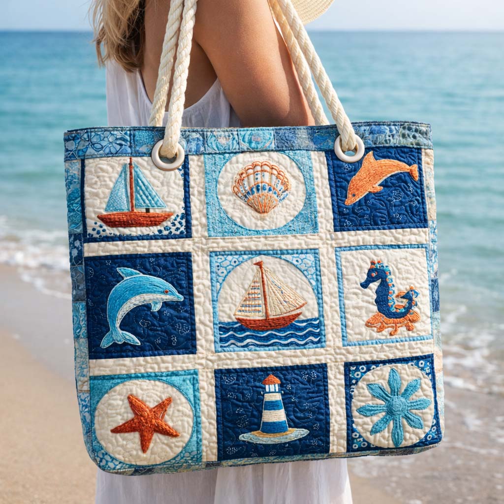 Sac de Plage Matelassé Créatures Marines