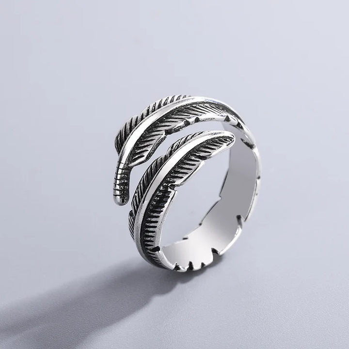 Bague Mémorial Ajustable – Plume d'un Ange