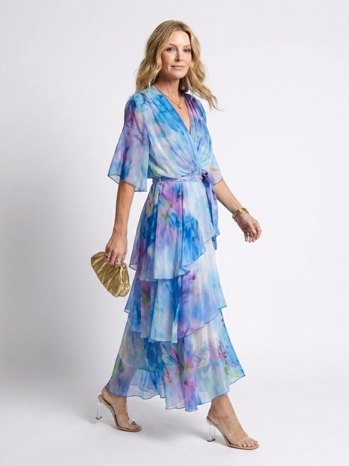 Calista | Robe Maxi Transparente à Ceinture Nouée