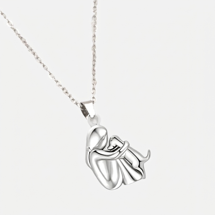 Collier Pendentif Câlin de Chien avec Boucles d'Oreilles Offertes
